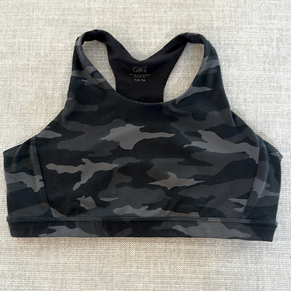 Athleta Girl XXL 16 Camo Sports Bra